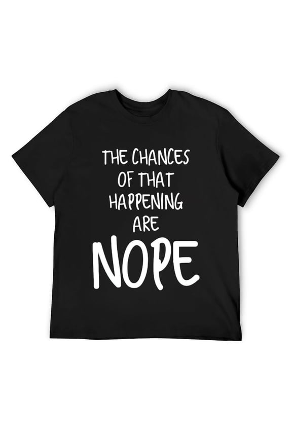 Mens Funny NOPE design T-Shirt Black