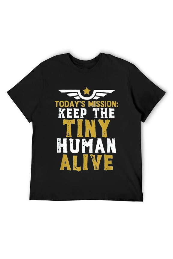 Mens Funny New Military and Army Dad Mission Father's Day Gift Shirts Black