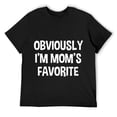 thumbnail image 1 of Mens Funny Obviously I'm Mom's Favorite Child Children Siblings Round Neck T-Shirt Black, 1 of 5
