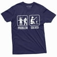 thumbnail image 1 of Mens Funny Problem Solved Fishing T-Shirt Fisherman Gifts Tee Relationship Tshirt (Medium Navy Blue), 1 of 5