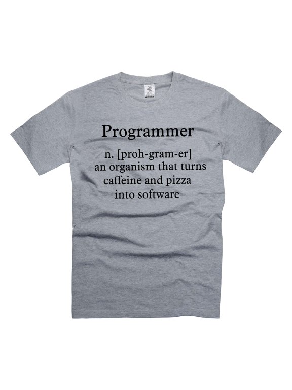 Mens Funny Programmer T-shirt Funny Saying Tee Shirt Humorous Gifts Programmer Shirts (Small Grey)