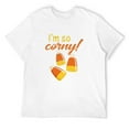 thumbnail image 1 of Mens Funny Punny I'M So Corny Candy Corn Short Sleeve T-Shirt White Medium, 1 of 5