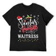 thumbnail image 1 of Mens Funny Santa's-Favorite Waitress Christmas Gifts Xmas Hat T-Shirt Black, 1 of 5
