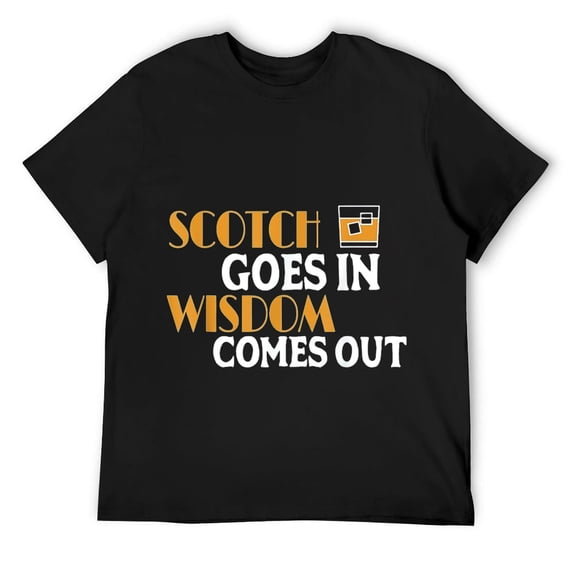 Mens Funny Scotch Goes In Scottish Whiskey Drinker Single Malt T-Shirt Black Large
