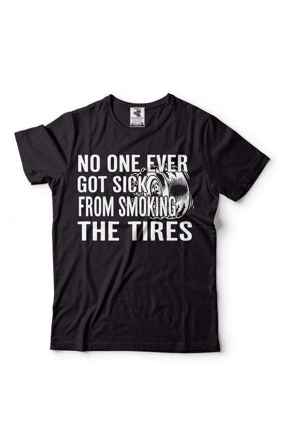 Mens Funny Shirt Car Enthusiast Shirt Burnout Drifting Smoking Tires T-shirt Funny Car Tee