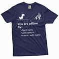 thumbnail image 1 of Mens Funny Shirt Google Offline Game Shirt T-Rex Dino Runner Shirt Humorous Gift (Large Navy Blue), 1 of 7