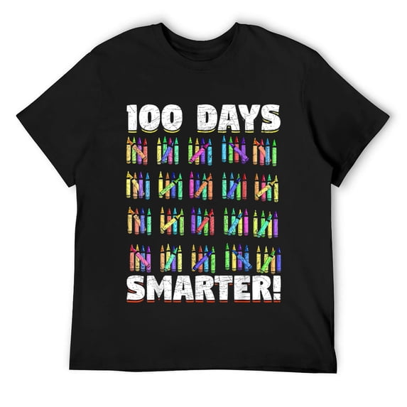 Mens Funny Student Boys Girls Kids Gift Happy 100 Days Of School T-Shirt Black