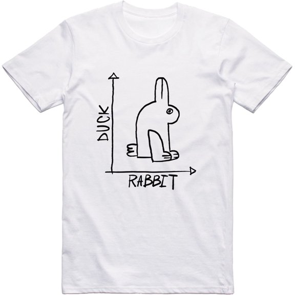 Mens Funny T-Shirt Rabbit Duck Design Regular Fit 100% Cotton Tee