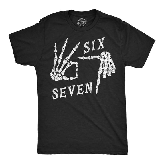 Mens Funny T Shirts 6 7 Skeleton Hands Sarcastic Viral Meme Graphic Novelty Tee For Men Graphic Tees