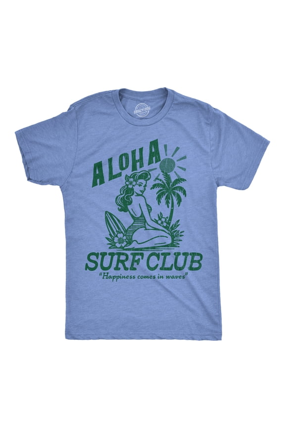 Mens Funny T Shirts Aloha Surf Club Sarcastic Beach Graphic Novelty Tee For Men Graphic Tees