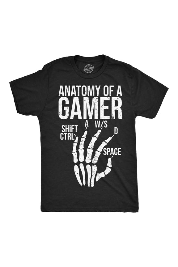 Mens Funny T Shirts Anatomy Of A Gamer Sarcastic Video Games Tee for Men Graphic Tees