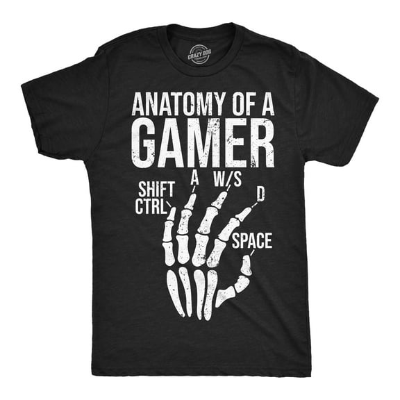 Mens Funny T Shirts Anatomy Of A Gamer Sarcastic Video Games Tee for Men Graphic Tees