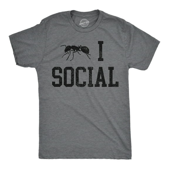 Mens Funny T Shirts Ant I Social Sarcastic Introverted Graphic Novelty Tee for Men Graphic Tees