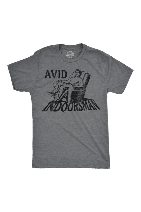 Mens Funny T Shirts Avid Indoorsman Sarcastic Introverted Graphic Novelty Tee for Men Graphic Tees
