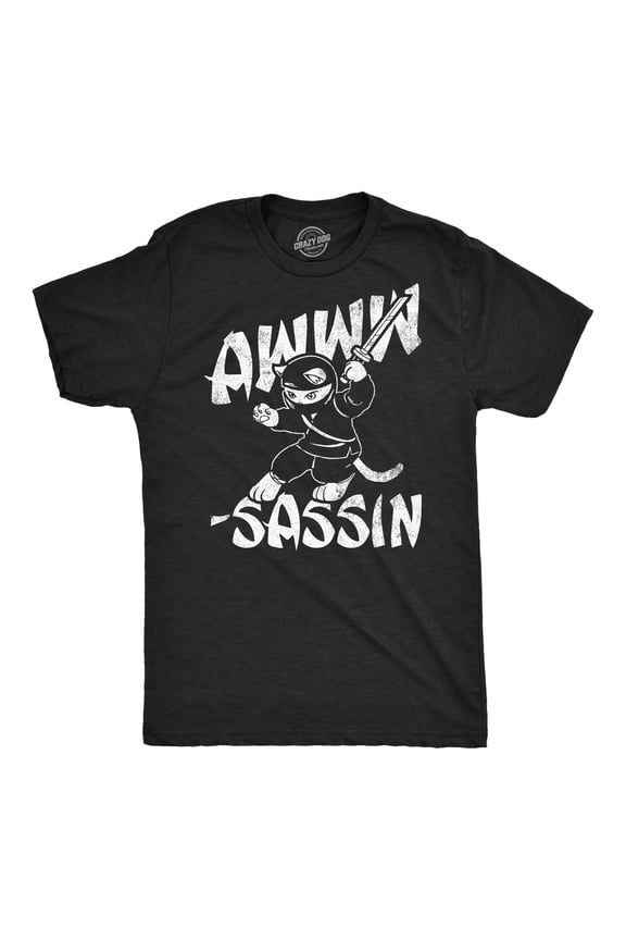 Mens Funny T Shirts Awww Sassin Sarcastic Kitten Graphic Novelty Tee for Men Graphic Tees