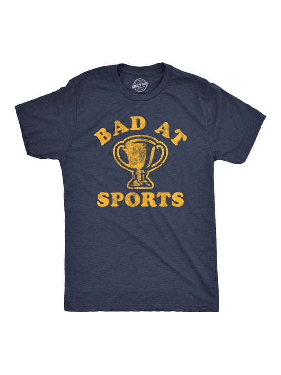 Mens Funny T Shirts Bad At Sports Sarcastic Fitness Tee for Men Graphic Tees