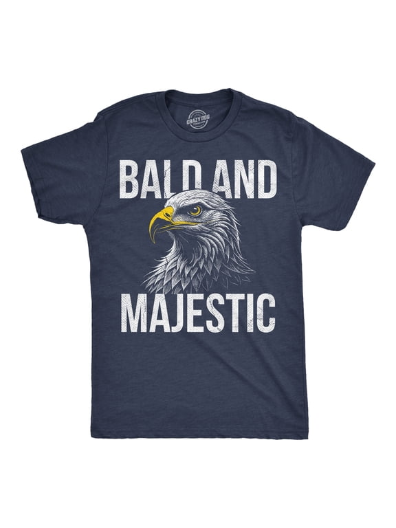 Mens Funny T Shirts Bald and Majestic Sarcastic Eagle Graphic Novelty Tee for Men Graphic Tees