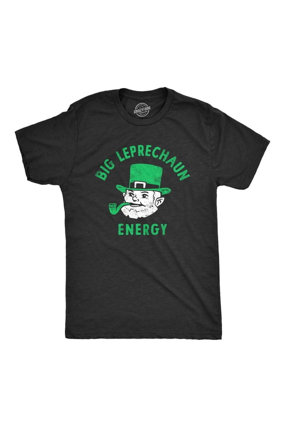Mens Funny T Shirts Big Leprechaun Energy St Patricks Day Novelty Tee for Men Graphic Tees
