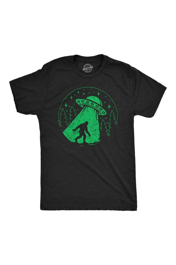 Mens Funny T Shirts Bigfoot Alien Abduction Sarcastic UFO Graphic Tee for Men Graphic Tees