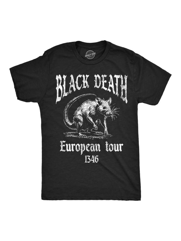 Mens Funny T Shirts Black Death European Tour 1346 Sarcastic Graphic Novelty Tee For Men Graphic Tees
