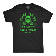 Mens Funny T Shirts Black Lagoon Varsity Swim Team Sarcastic Halloween Graphic Tee for Men Graphic Tees