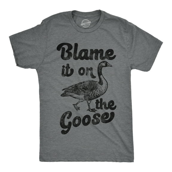 Mens Funny T Shirts Blame It On The Goose Sarcastic Geese Graphic Novelty Tees for Men Graphic Tees