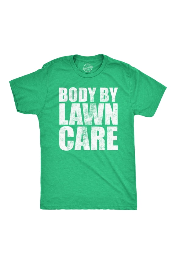 Mens Funny T Shirts Body By Lawn Care Sarcastic Dad Bod Novelty Tee for Men Graphic Tees