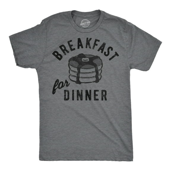 Mens Funny T Shirts Breakfast for Dinner Sarcastic Food Graphic Novelty Tee for Men Graphic Tees