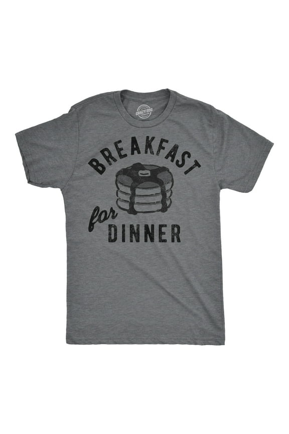 Mens Funny T Shirts Breakfast for Dinner Sarcastic Food Graphic Novelty Tee for Men Graphic Tees