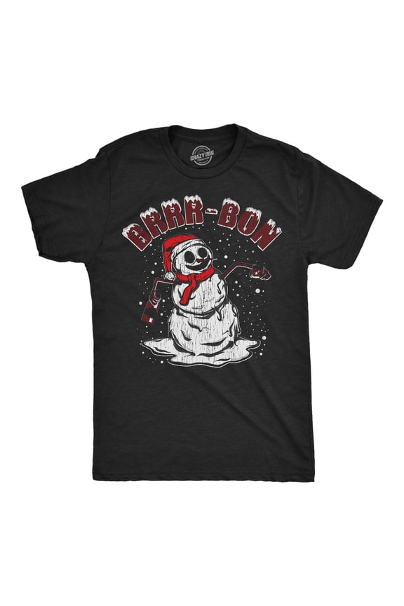 Mens Funny T Shirts Brrr Bon Sarcastic Christmas Drinking Tee for Men Graphic Tees