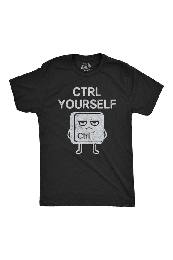 Mens Funny T Shirts CTRL Yourself Sarcastic Keyboard Graphic Novelty Computer Joke Tee For Men Graphic Tees
