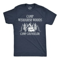 Mens Funny T Shirts Camp Wishabish Woods Camping Graphic Novelty Tee for Men Graphic Tees