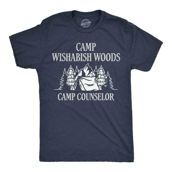 Mens Funny T Shirts Camp Wishabish Woods Camping Graphic Novelty Tee for Men Graphic Tees