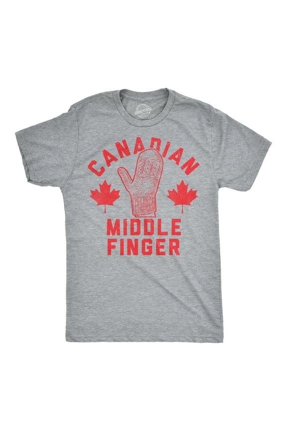 Mens Funny T Shirts Canadian Middle Finger Sarcastic Snow Gloves Graphic Novelty Tee for Men Graphic Tees