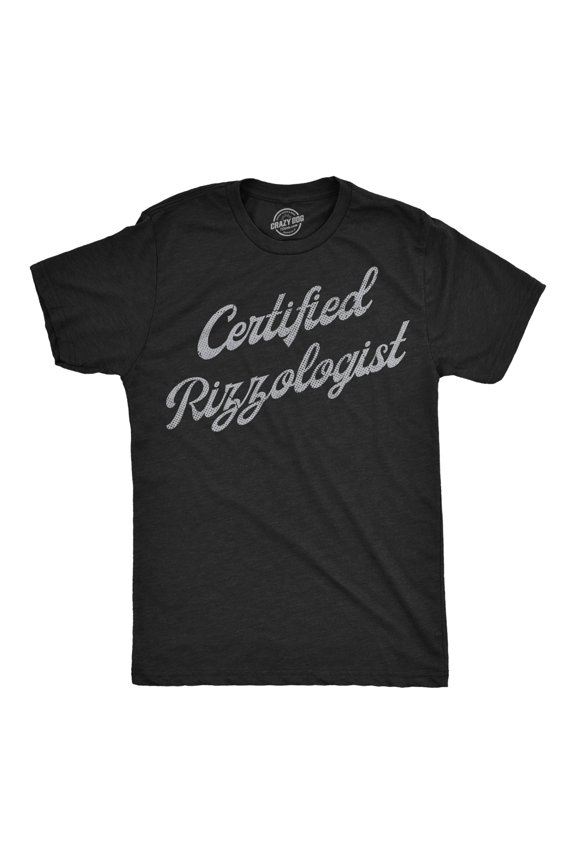 Mens Funny T Shirts Certified Rizzologist Sarcastic Graphic Novelty Rizz Tee for Men Graphic Tees