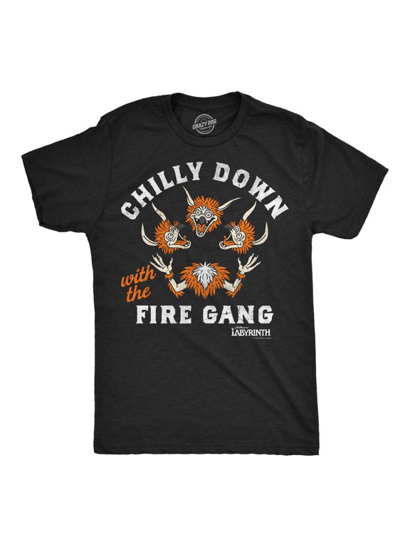 Mens Funny T Shirts Chilly Down With The Fire Gang Jim Henson's Labyrinth Movie