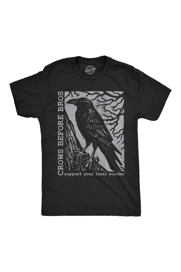 Mens Funny T Shirts Crows Before Bros Sarcastic Poe Graphic Novelty Tee for Men Graphic Tees