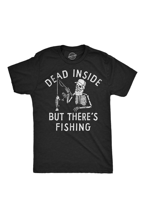 Mens Funny T Shirts Dead Inside But Theres Fishing Sarcastic Fish Graphic Novelty Tee for Men Graphic Tees