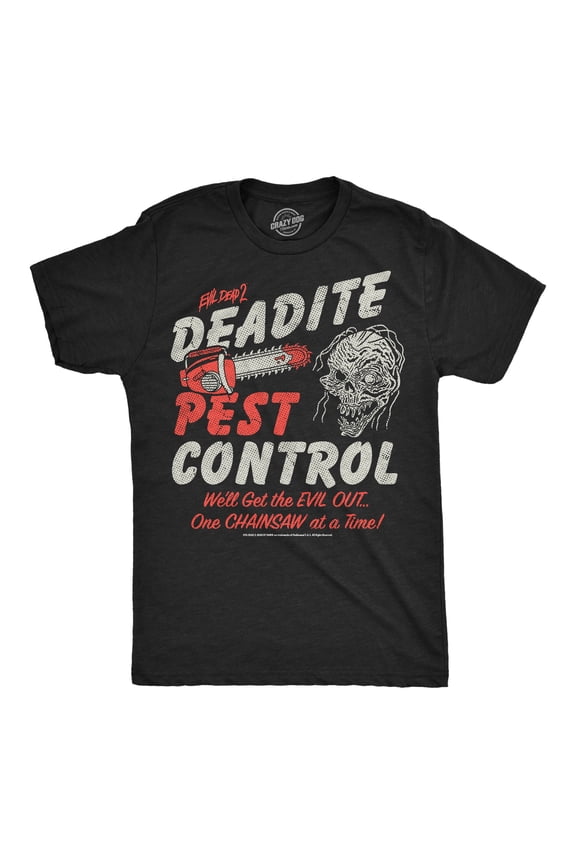 Mens Funny T Shirts Deadite Pest Control Evil Dead Movie Tee For Men Graphic Tees