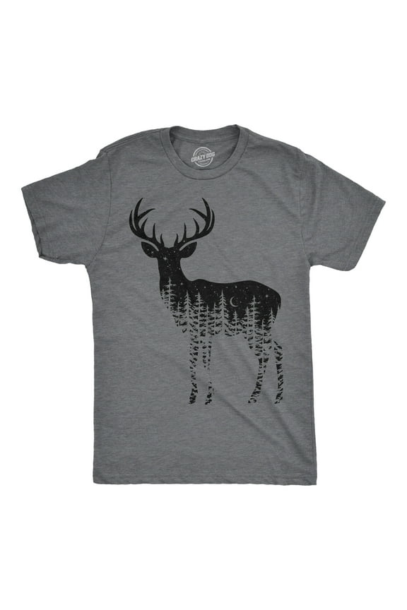 Mens Funny T Shirts Deer Silhouette Awesome Nature Graphic Novelty Tee for Men Graphic Tees