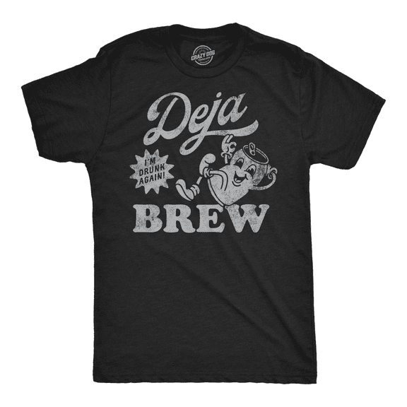 Mens Funny T Shirts Deja Brew Sarcastic Drinking Graphic Tee for Men Graphic Tees