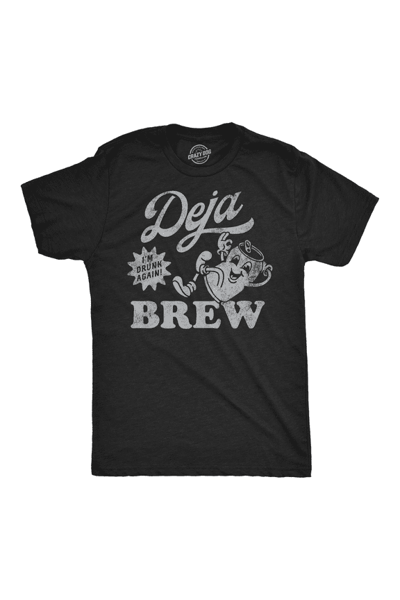 Mens Funny T Shirts Deja Brew Sarcastic Drinking Graphic Tee for Men Graphic Tees