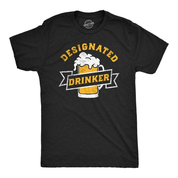 Mens Funny T Shirts Designated Drinker Sarcastic Party Tee for Men Graphic Tees