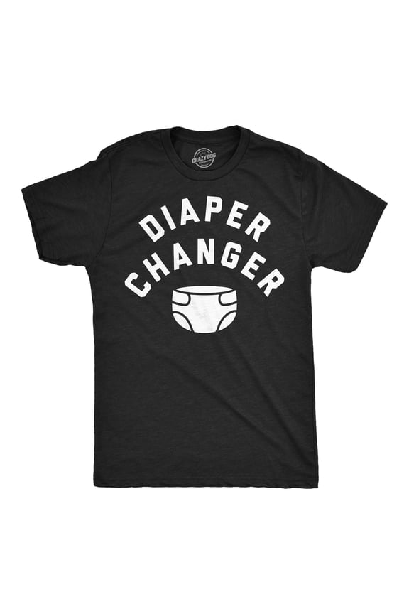 Mens Funny T Shirts Diaper Changer Sarcastic Parenting Tee For Men Graphic Tees