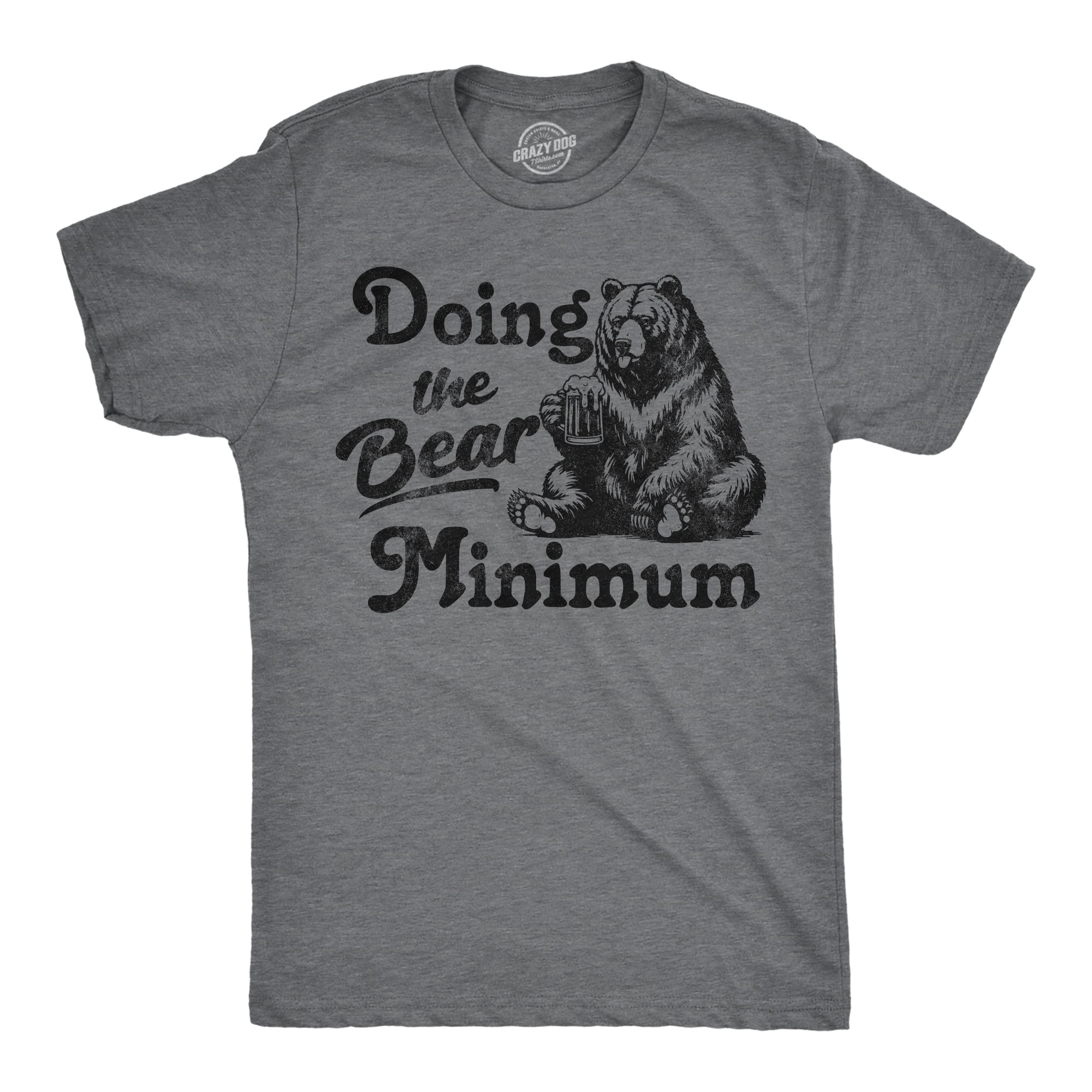 Mens Funny T Shirts Doing The Bear Minimum Sarcastic Graphic Novelty ...