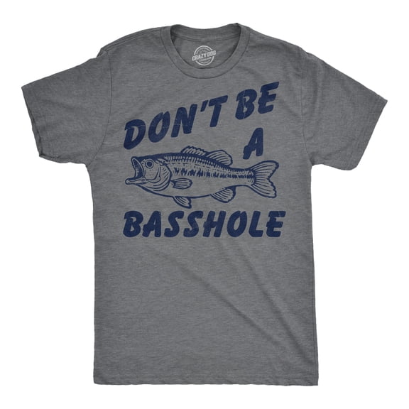 Mens Funny T Shirts Dont Be A Basshole Sarcastic Fishing Graphic Novelty Tee for Men Graphic Tees