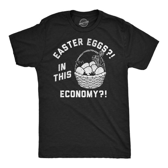 Mens Funny T Shirts Easter Eggs In This Economy Sarcastic Easter Graphic Novelty Tee for Men Graphic Tees