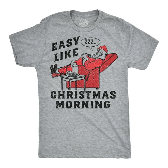 Mens Funny T Shirts Easy Like Christmas Morning Sarcastic Santa Graphic Novelty Tee For Men Graphic Tees