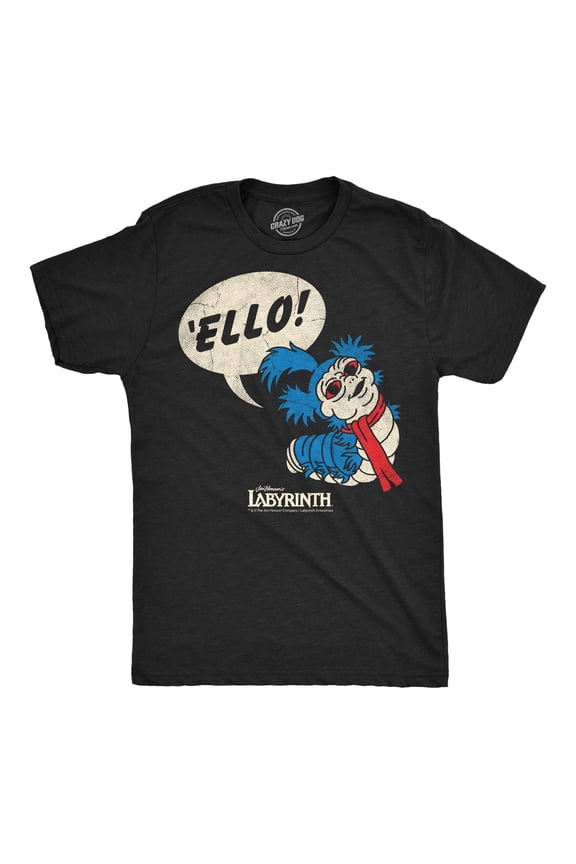 Mens Funny T Shirts Ello Worm Jim Henson's Labyrinth Movie Tee For Men Graphic Tees