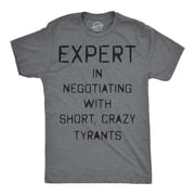 Mens Funny T Shirts Expert In Negotiating With Short Crazy Tyrants Sarcastic Parenting Graphic Novelty Tee for Men Graphic Tees